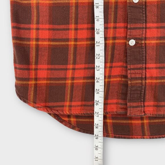 R.M. Williams Shirt Mens Small Red Orange Plaid Flannel Work Shirt Outdoor - Picture 12 of 12